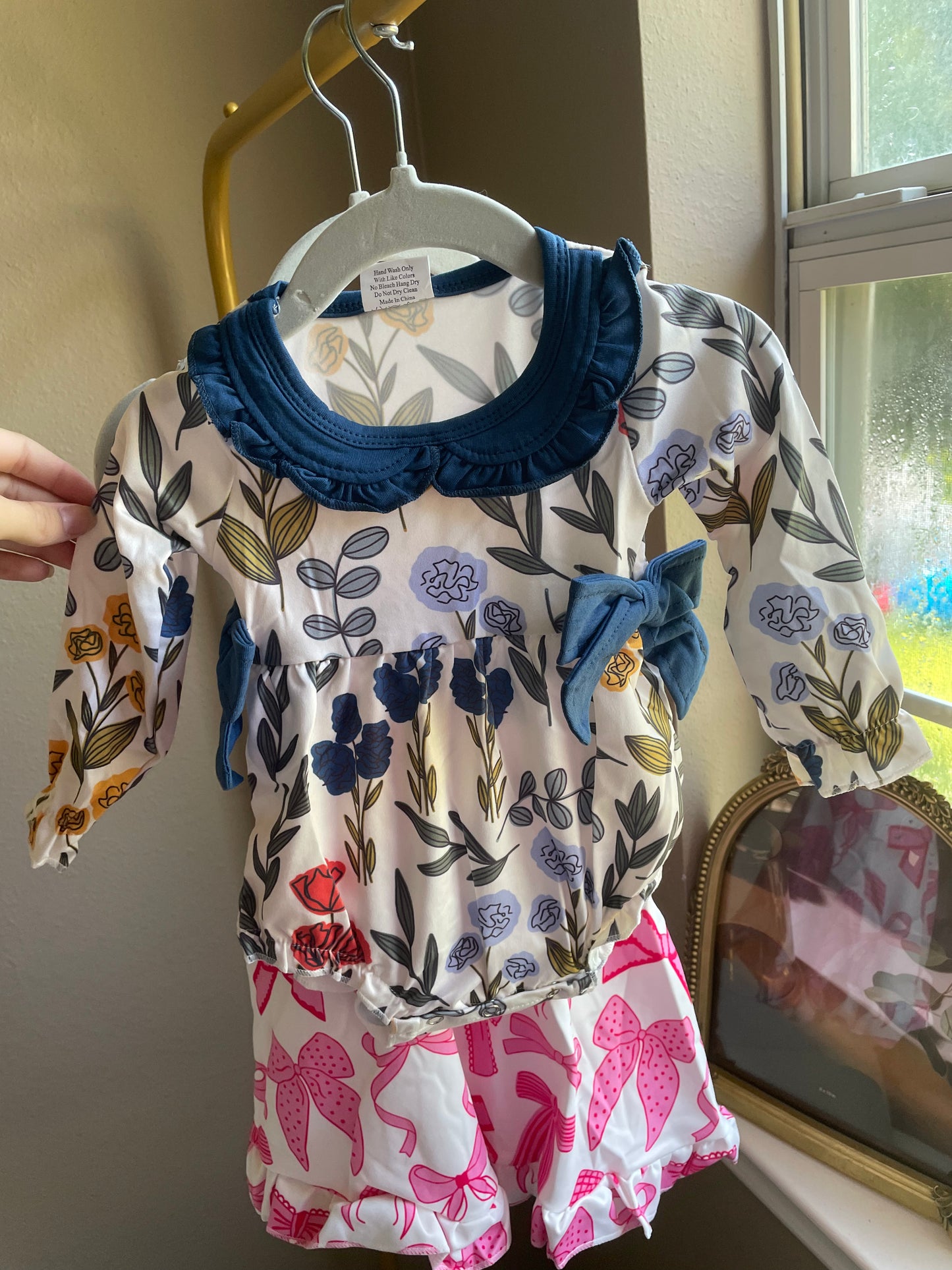 Collared Flower Printed Bubble