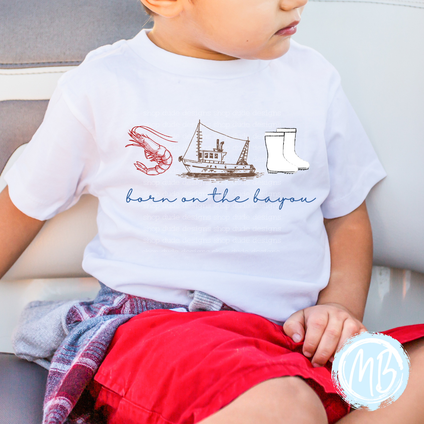Born on the Bayou Tee: White