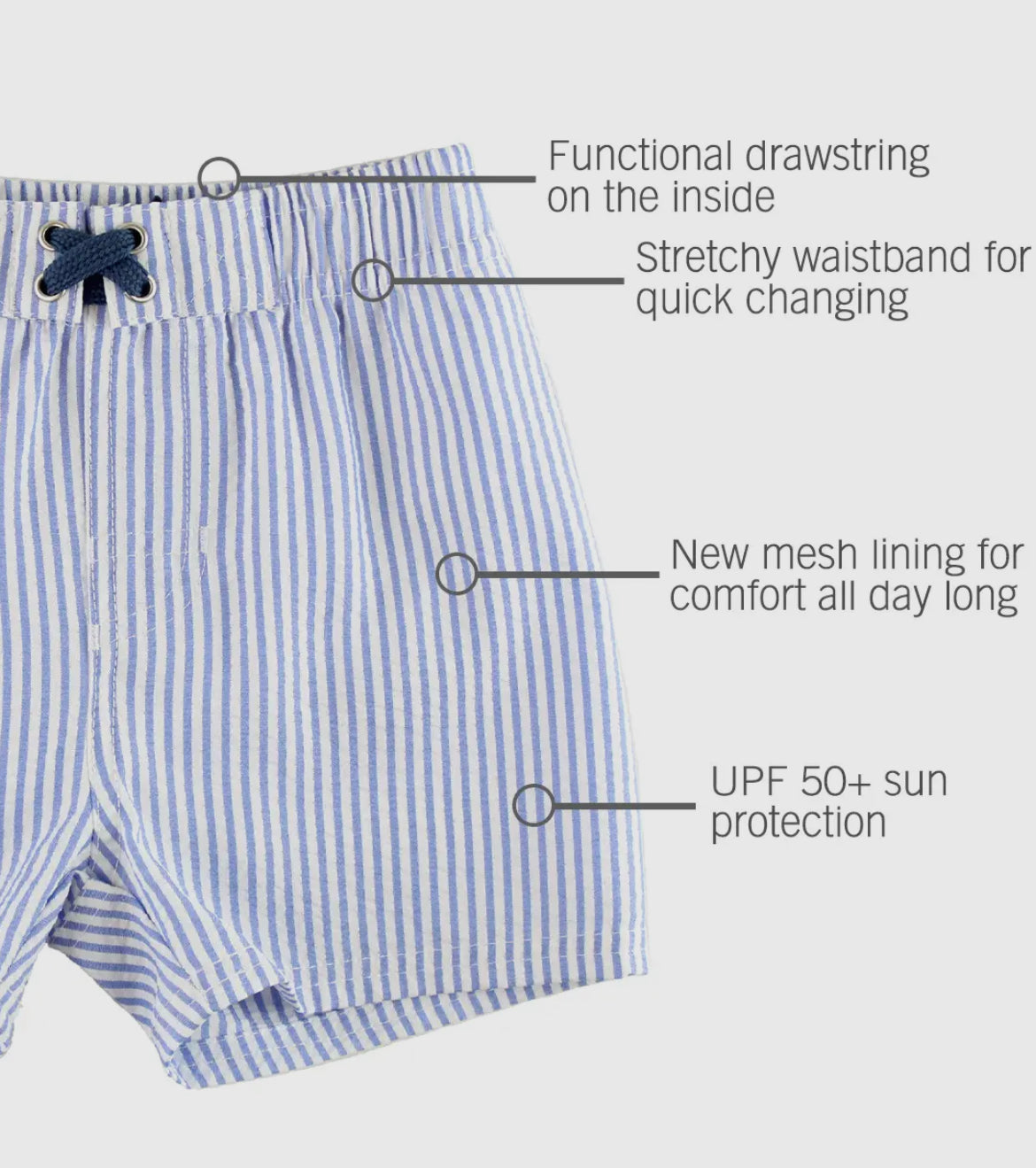 Ruffle Butts X Rugged Butts Seasucker Swim trunks