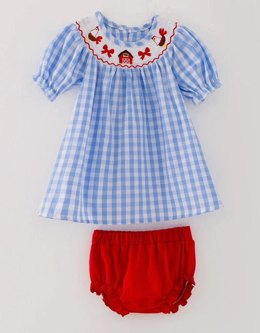 Smocked Farm Embroidered set